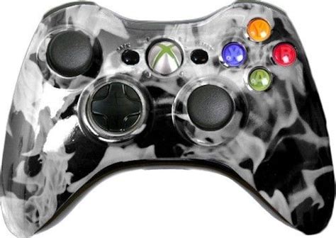 Custom Xbox 360 Controller With White Fire Shell New Xbox 360 Controller Custom Xbox Xbox