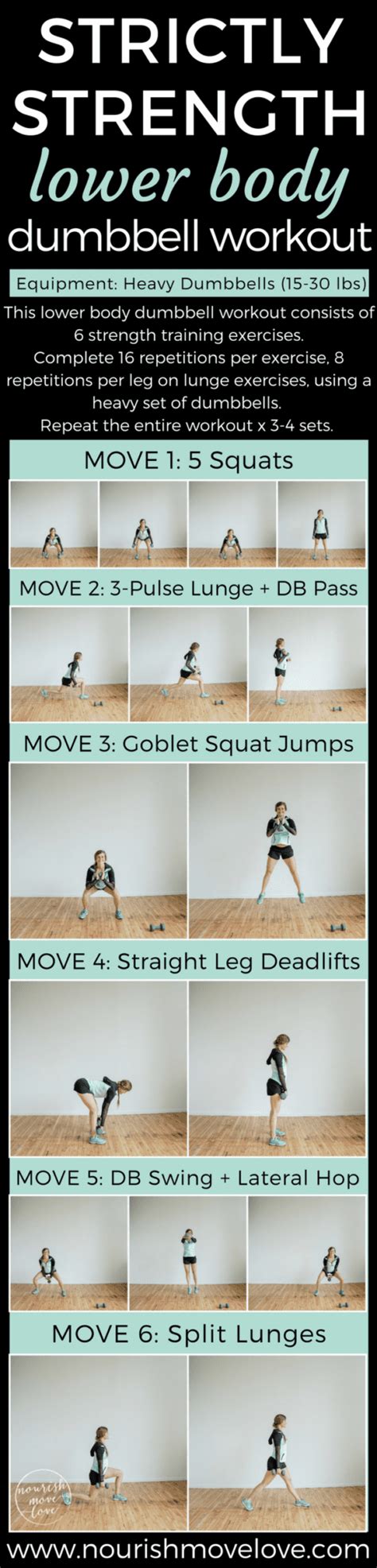Strictly Strength Lower Body Dumbbell Workout Nourish Move Love