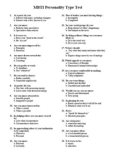 Personality Test Worksheet Free Esl Printable Worksheets