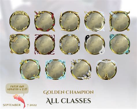 Dandd Token Frames All Classes Golden Champion V20 By Aska Etsy Sweden