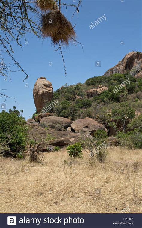 Dramatic Rock Outcrop Or Kopje Laikipia Plateau Near Nanyuki Kenya