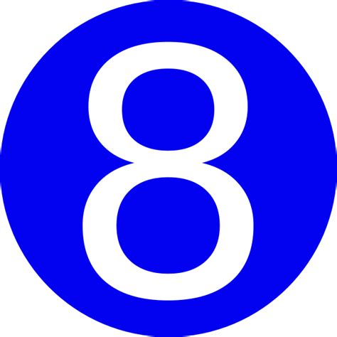 Blue Roundedwith Number 8 Clip Art At Vector