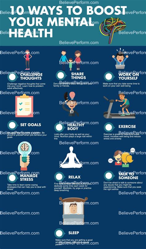 Ways To Boost Your Mental Health Infographics Believeperform