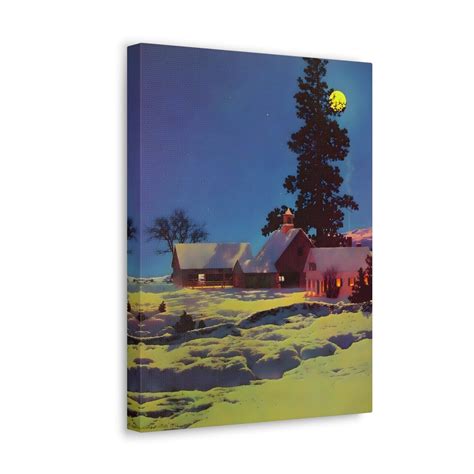 Maxfield Parrish Moonlight Night Winter Canvas Print Famous Artist