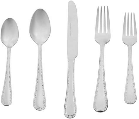 Basics 20 Piece Stainless Steel Flatware Set With Pearled