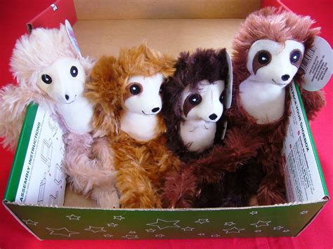 Set Of 4 Fuzzy Friends Plush Sloth Furry Stuffed Animal 14 Long Other
