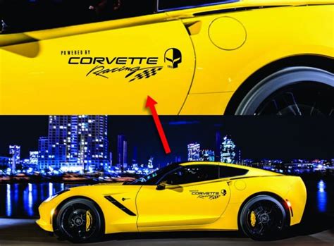 Corvette Racing 1 Pair Logo Vinyl Graphic Decals C3 C4 C5 C6 C7 Zo6 Zr1