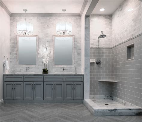 Black cabinets are a hard yes for us. Style Profile: White Marble - Midcentury - Bathroom ...