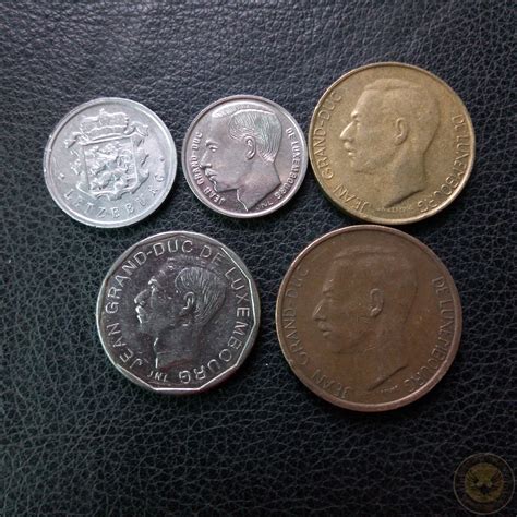 Luxembourg 5pcs Coins Set Old Edition Eu Original European Coin Good