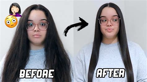 When i want a stretched look, i place my wet hair into six large twists overnight to stretch out my coils, and it works almost as well as a blow dryer, in my opinion, without the heat. how i STRAIGHTEN my CURLY/FRIZZY hair | QUICK & EASY - YouTube