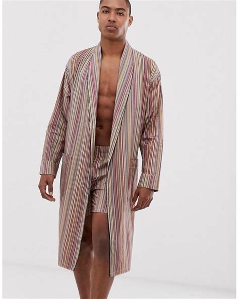 Paul Smith Lightweight Dressing Gown In Multi Stripe For Men Lyst