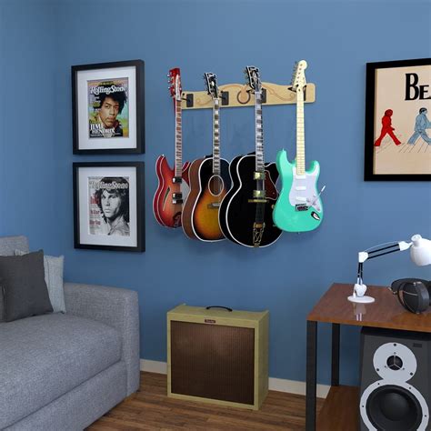 The Pro File™ Wall Mounted Multi Guitar Hanger Guitar Wall Hanger