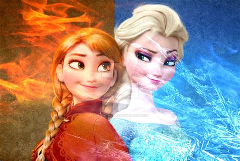 Fire And Ice Anna And Elsa By Sierrathorne On Deviantart