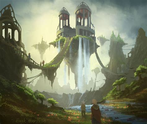 Myatin Sacred Temple Fantasy Landscape Fantasy Concept Art Fantasy