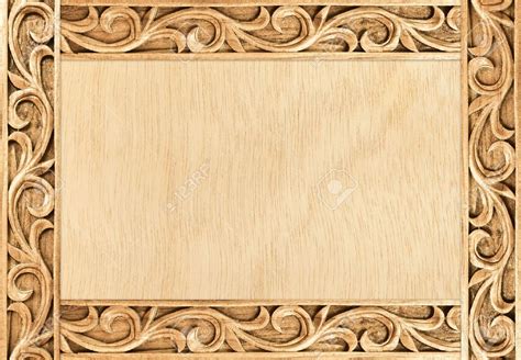 Pattern Of Flower Carved Frame On Wood Background Wood Carving Art