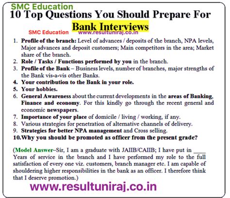 Top 10 job interview questions and best answers in english. IBPS Bank Interview Questions & Answers PDF 2017- Next 30 ...