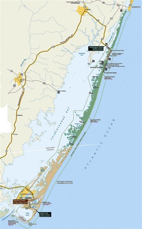 Assateague Island National Seashore PARK MAP
