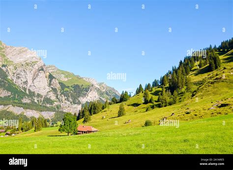 Beautiful Alpine Landscape Near Kandersteg In Switzerland Captured In
