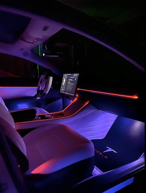 Nestour 2021 2022 Tesla Model Y Interior Neon Lights Seat Back Foot