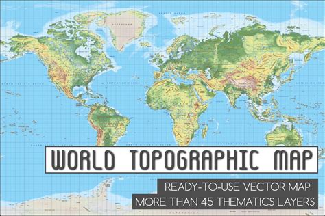 Topographic World Vector Map Map Vector Graphic Design Art Map