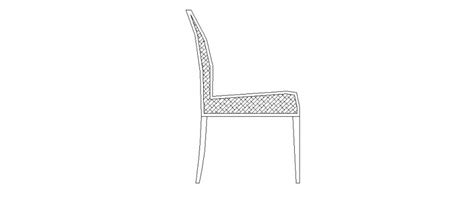 Simple Chair Side Elevation Block Cad Drawing Details Dwg