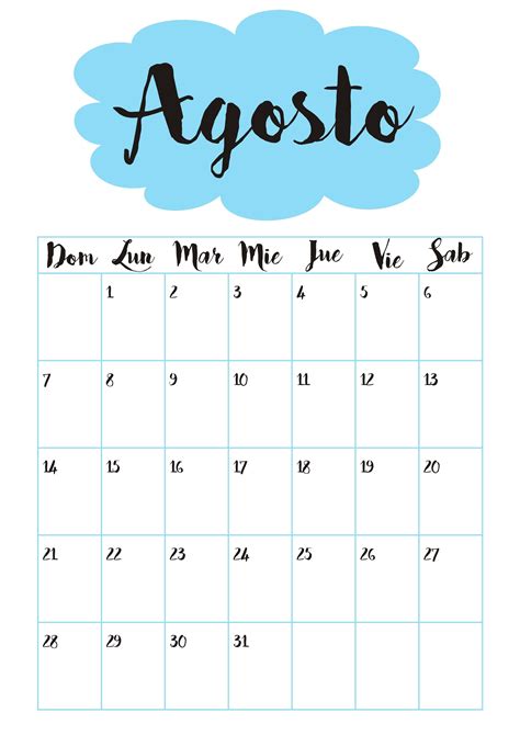 Anuncios Calendario Agosto Para Imprimir