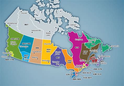 Telephone Area Codes Canada Map Map Of World