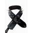 Handmade Black Leather Guitar Strap With Spikes