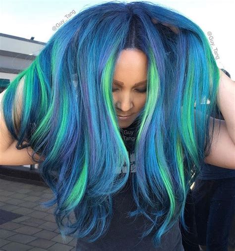 Pin By Diamondroseev On Multi Colored Hair Neon Hair Color