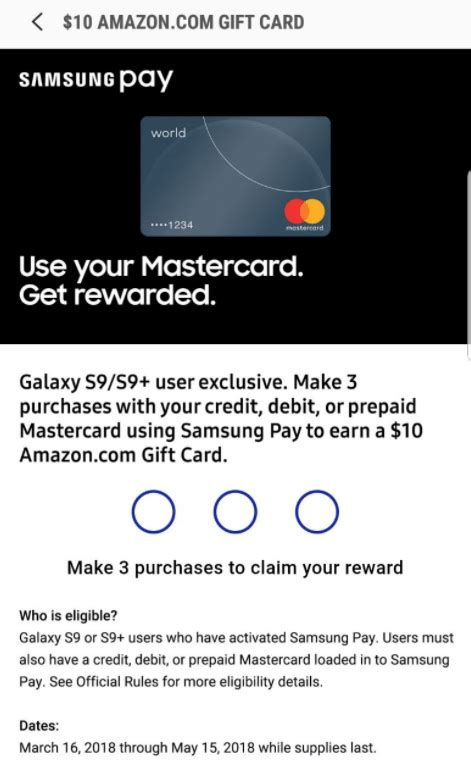 Gift card pay credit card. Expired Samsung Pay: Make 3 Purchases With Mastercard ...