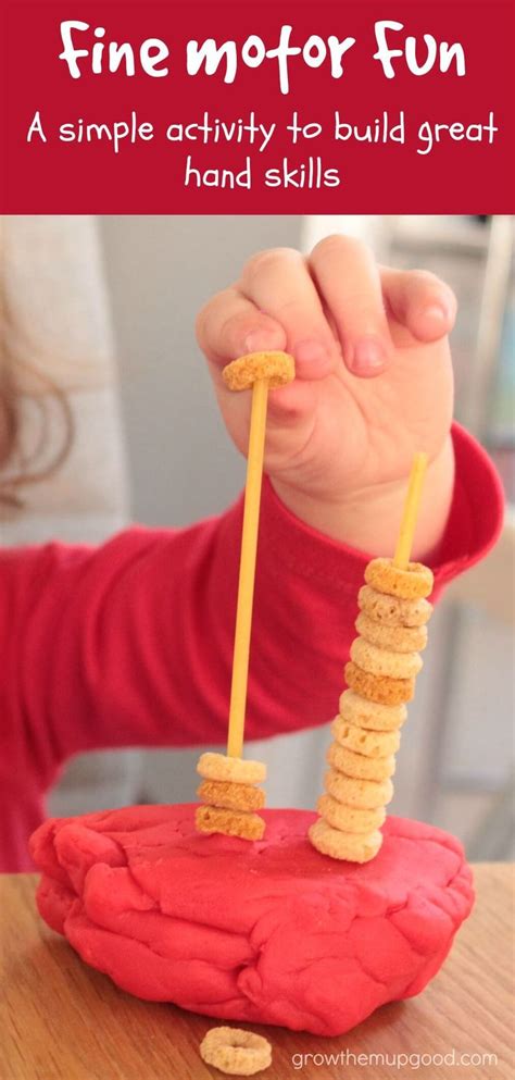 Threading Cheerios Onto Lengths Of Spaghetti Is A Great Simple Fine
