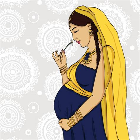 pregnant indian illustrations royalty free vector graphics and clip art istock