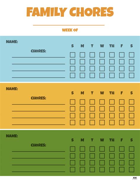 Multiple Children Chore Charts 10 Free Printable Charts Printabulls