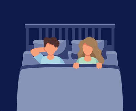 couple laying in bed at night concept illustration for sleep intimacy relationship 518128