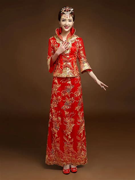 Красное женское традиционное китайское платье красное свадебное платье невесты одежда
