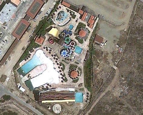 Morgans Island Aerial View Of Abandoned Water Park At Eagle Beach In