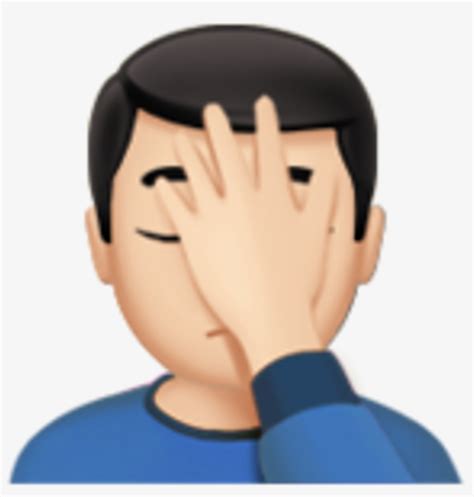 Facepalm Emoji Png Male Facepalm Emoji Png Free Transparent Png