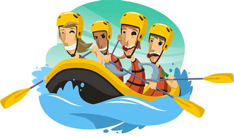 River cartoon illustrations & vectors. River Rafting Cartoon Illustration Stock Illustration ...