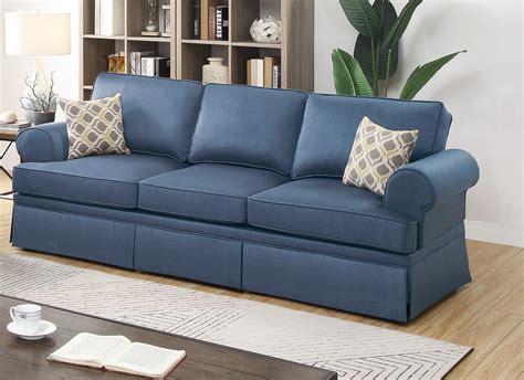 Classic Comfort Cozy Living Room 2pc Sofa Set Sofa And Loveseat Blue
