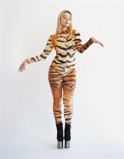 Women S Wild Tigress Catsuit Costume For Halloween Ciudaddelmaizslp