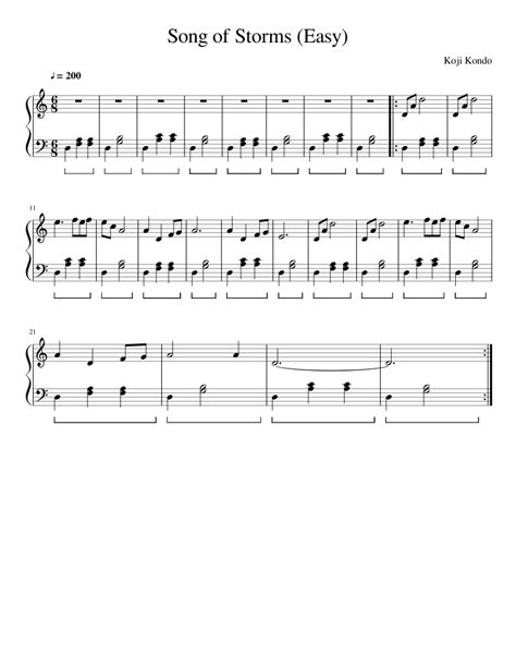 Violin sheet music for song of storms. Song of Storms (Easy) sheet music for Piano download free in PDF or MIDI
