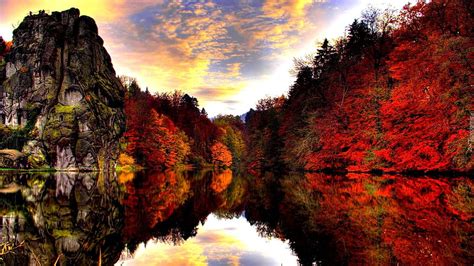 1920x1080px 1080p Free Download Reflections Of Autumn Orange Sky