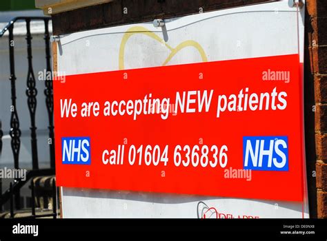 Nhs New Patient Sign Stock Photo Alamy