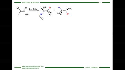 Halogenaci N De Alquenos Reacci N De Alquenos Con Cloro Y Bromo Youtube