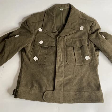 Vintage Ww2 1944 Us Wool Army Military Field Od Ike Jacket 36r 5458