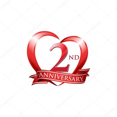 2nd Anniversary Logo Red Heart — Stock Vector © Ariefpro 86351106