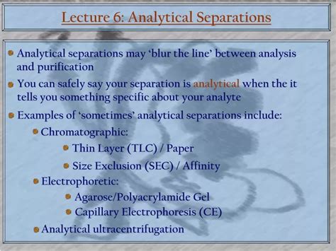 Ppt Lecture Analytical Separations Powerpoint Presentation Free