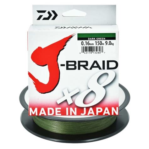Plecionka japońska Daiwa J Braid X8 8 splotowa 0 16mm 150m zielona