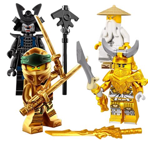 Lego® Ninjago Golden Ninja Lloyd Garmadon Gold Dragon Master Sensei Wu Minifigure Set