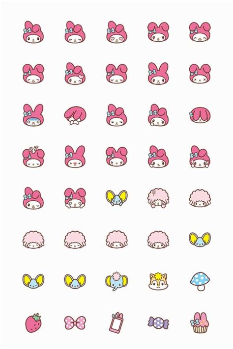 My Melody Sanrio Washi Emoji Planner Stickers 40 Pcs By Jpkrhk On Etsy